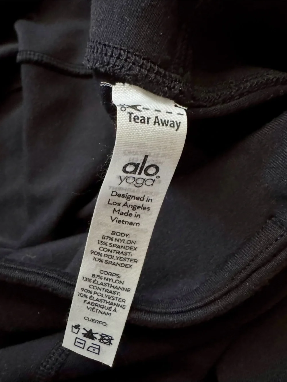 Alo Yoga 7/8 Player Leggings Black Gray Mesh Colorblock Size Small